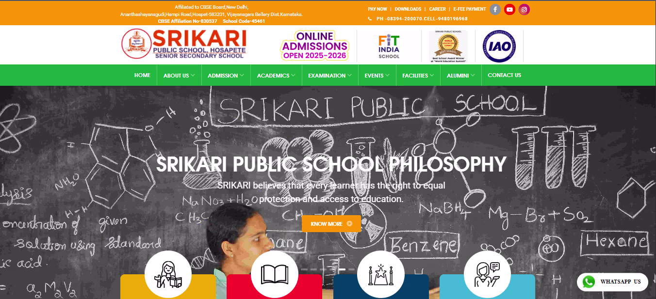 Srikari Public School website by ImpressBSS